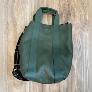 Botkier New York Womens Sutton Place Convertible Leather Shopper Tote Army Green